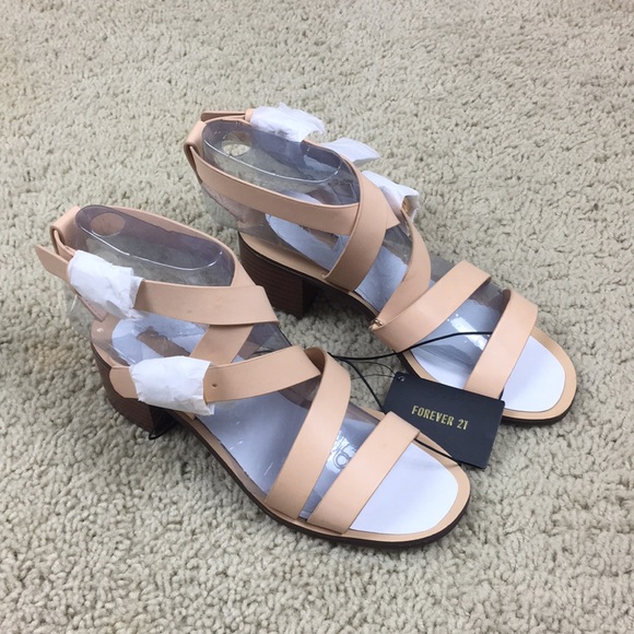 Forever 21 Shoes - Forever 21 Nude Sandal Heels Shoes Size 6.5